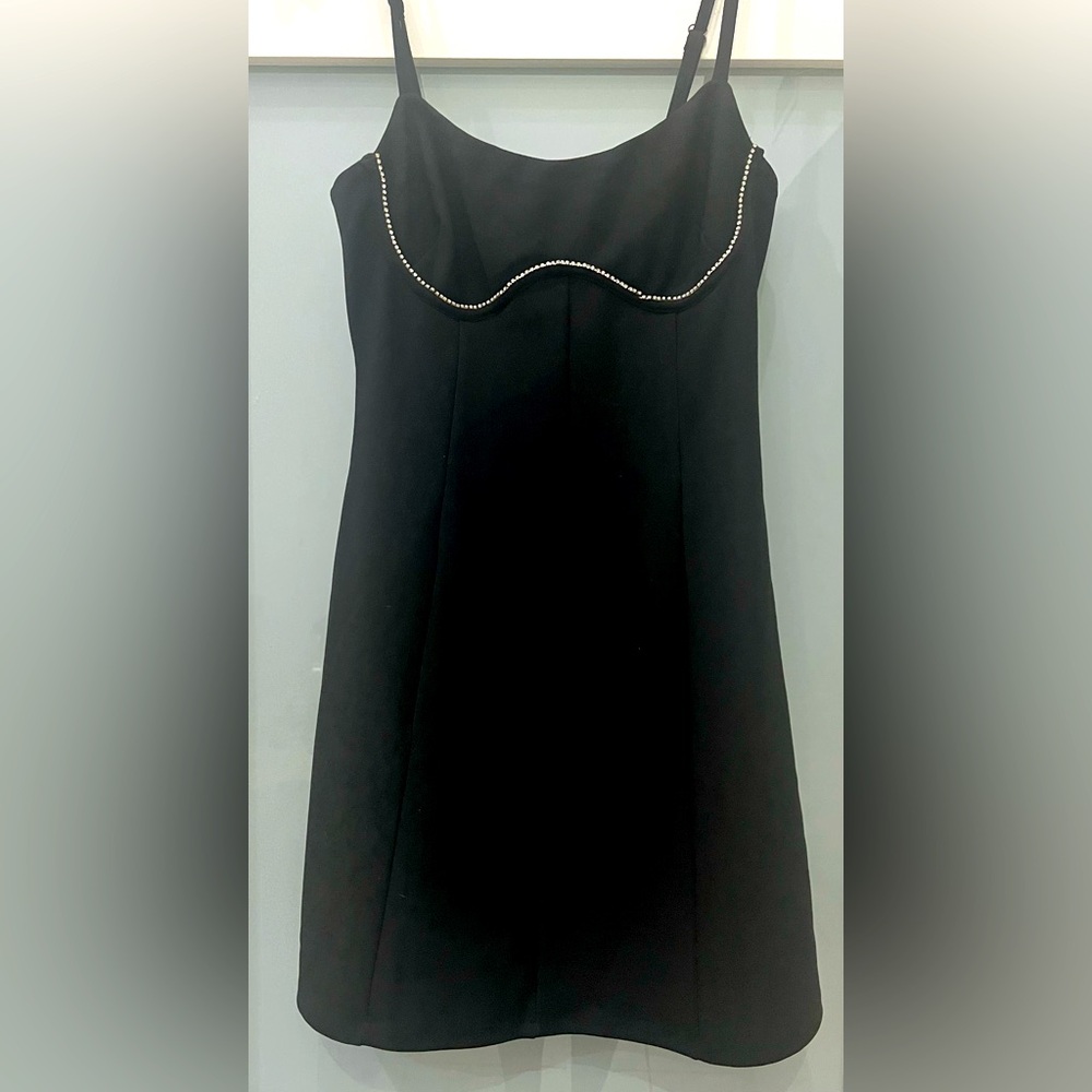 BRAND NEW ALIVE GIRL Black Rhinestone Embellished Mini Dress Size 10